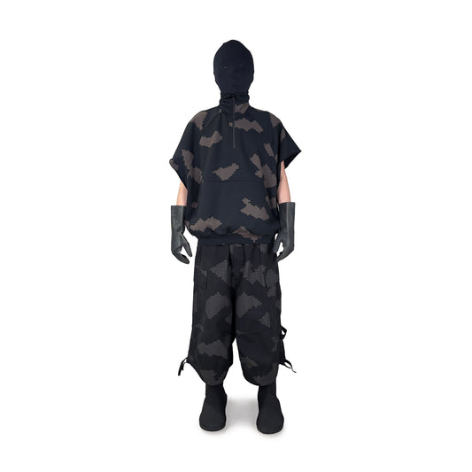 GRID CAMO SLEEVELESS ZIP SWEATSHIRT