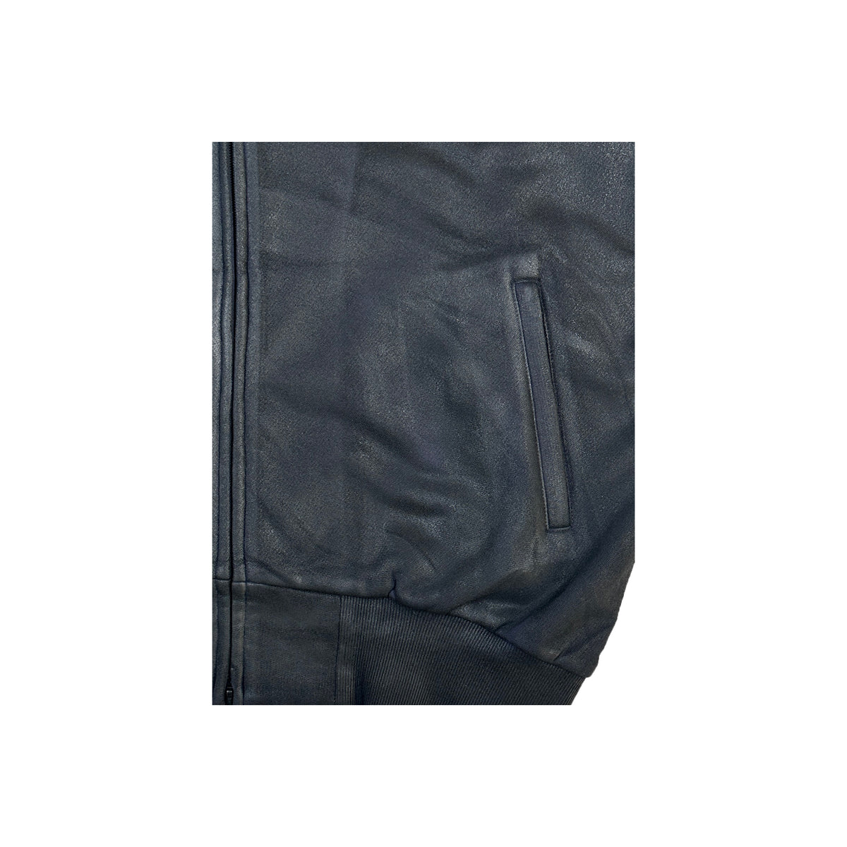 COATED ZIP-UP HOODIE (ONYX)