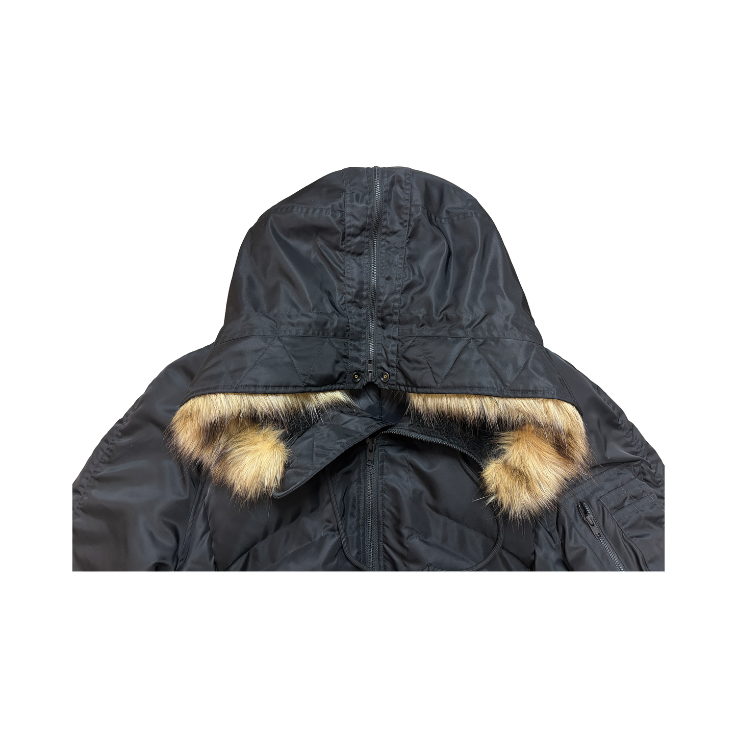HOODED BOMBER JACKET (BLACK)