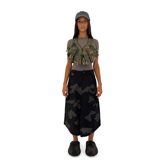 GRID CAMO FIELD SKIRT (BLACK)