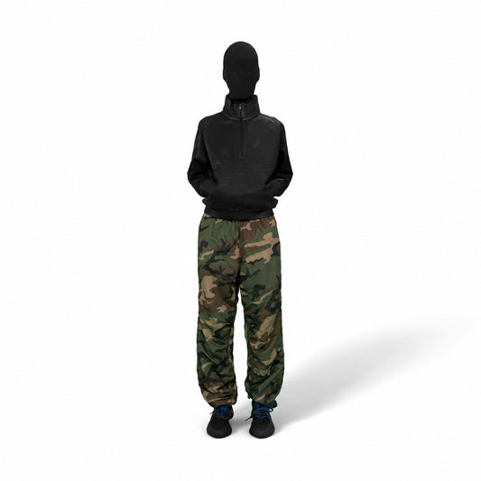 COATED ZIP NECK SWEATSHIRT (ONYX)