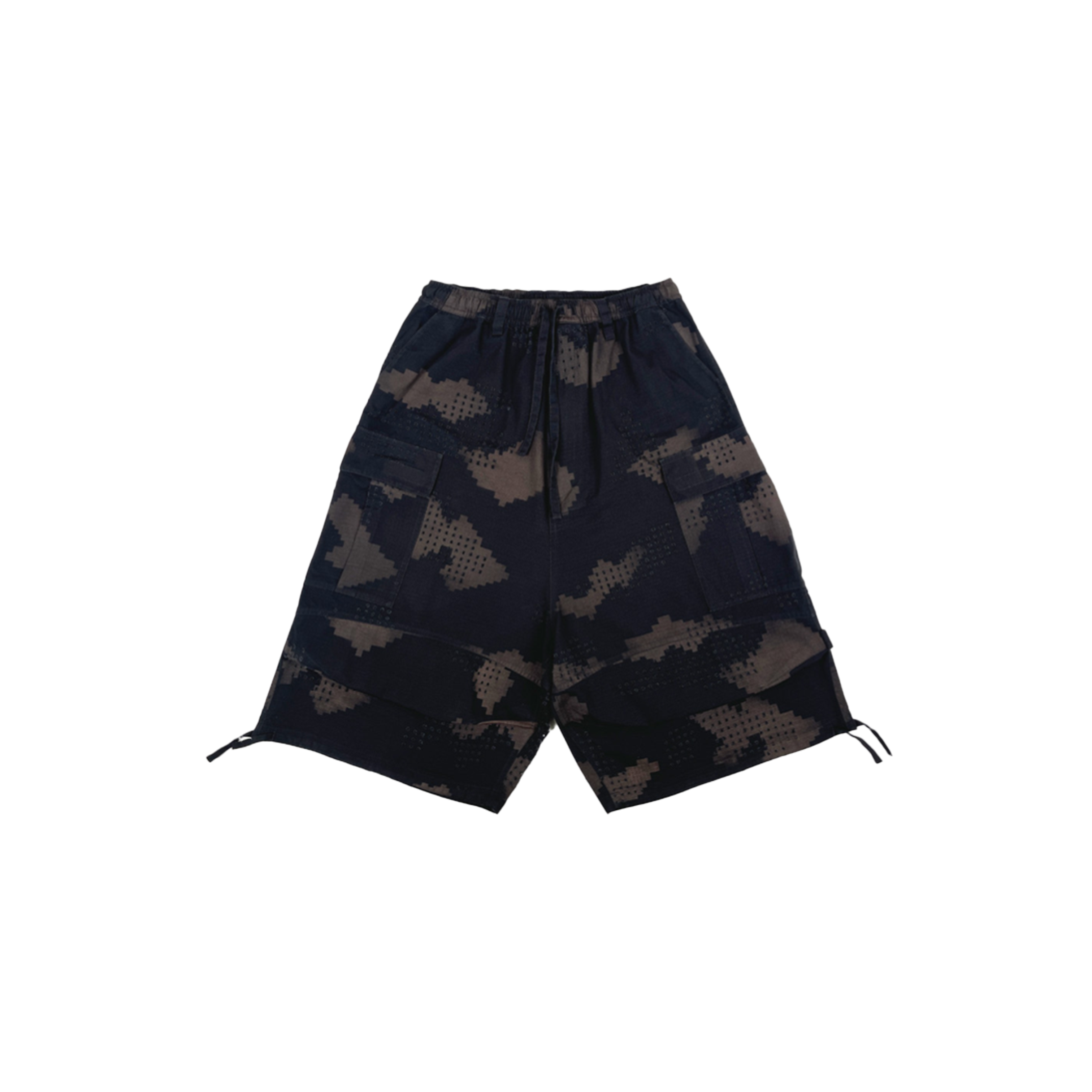 GRID CAMO CARGO SHORTS (BLACK) PRE-ORDER – DINGYUN ZHANG