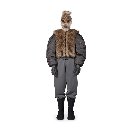 REVERSIBLE FAUX FUR BOMBER (COYOTE)