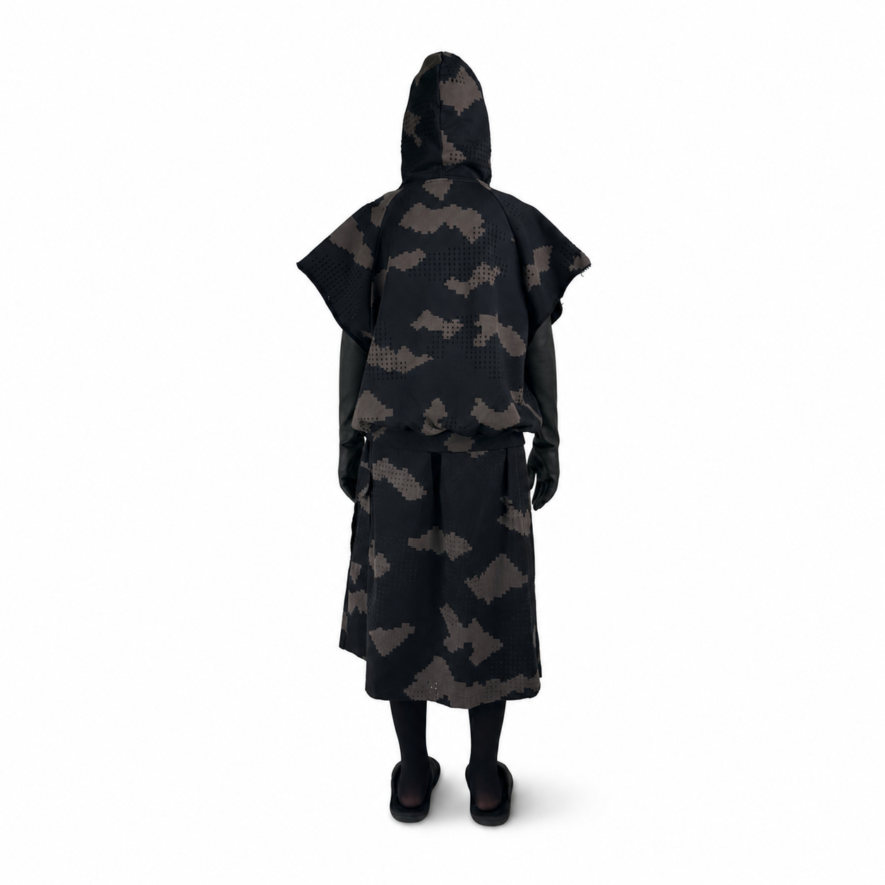 GRID CAMO OVERLAY SHORTS (BLACK)
