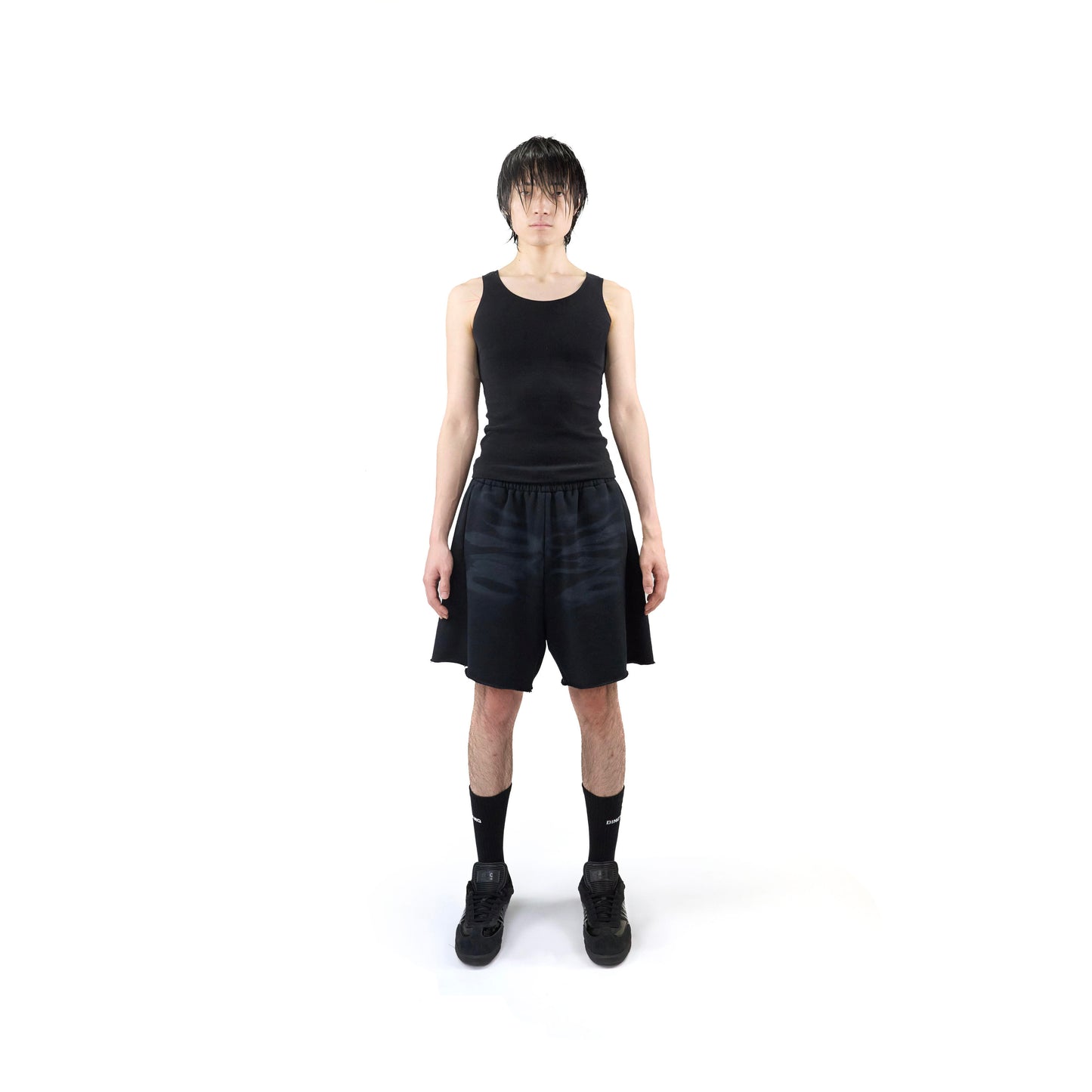 FADED SWEAT SHORTS (BLACK)