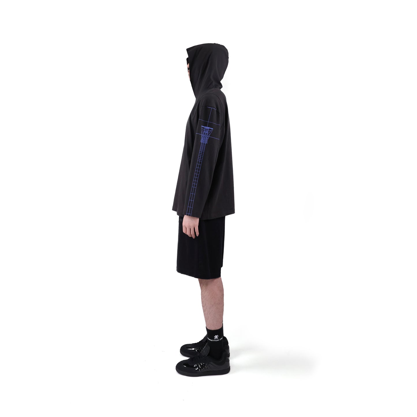 LONG SLEEVE HOODED T-SHIRT (BLACK)