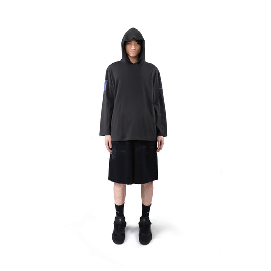 LONG SLEEVE HOODED T-SHIRT (BLACK)