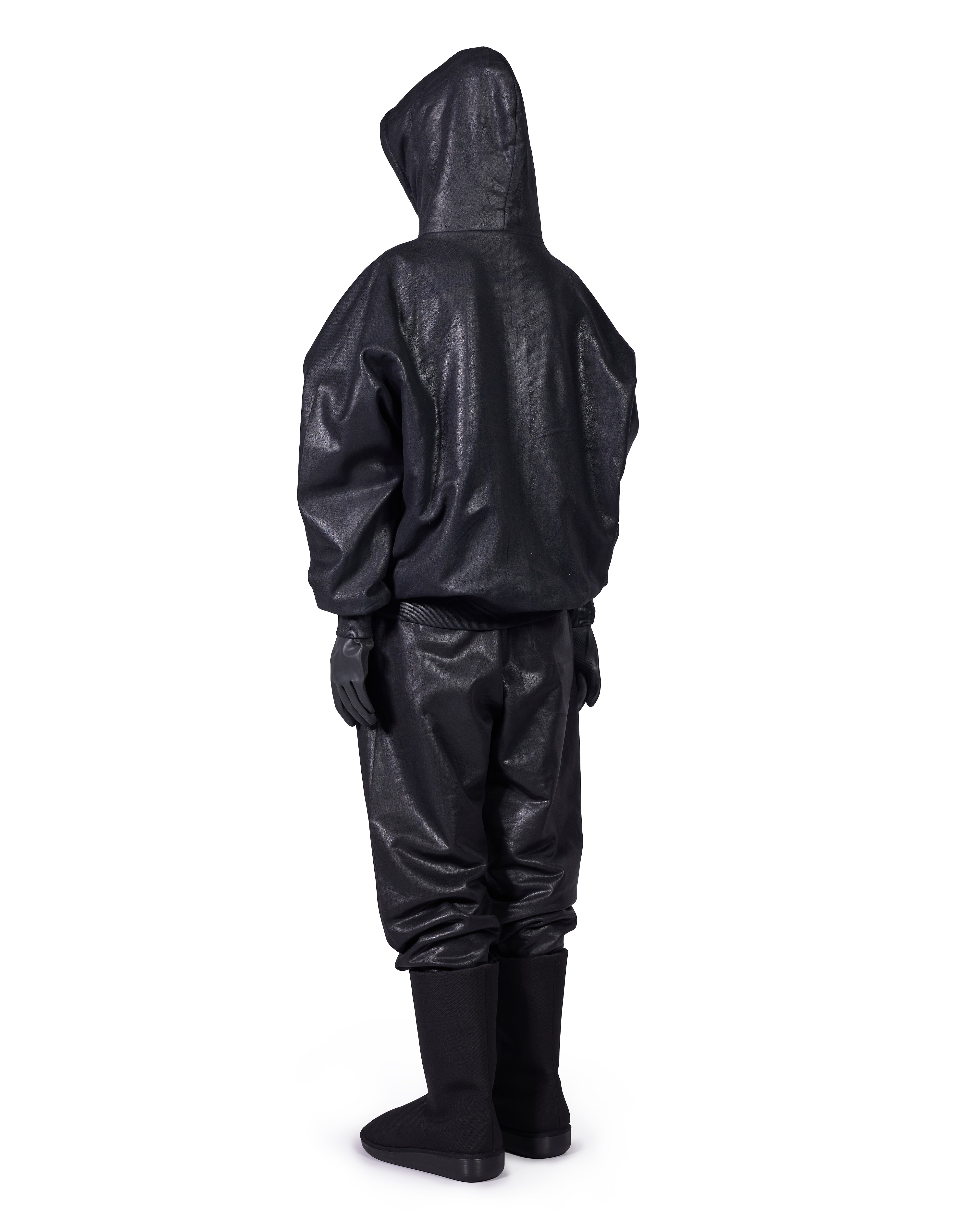 COATED ZIP-UP HOODIE (ONYX) – DINGYUN ZHANG
