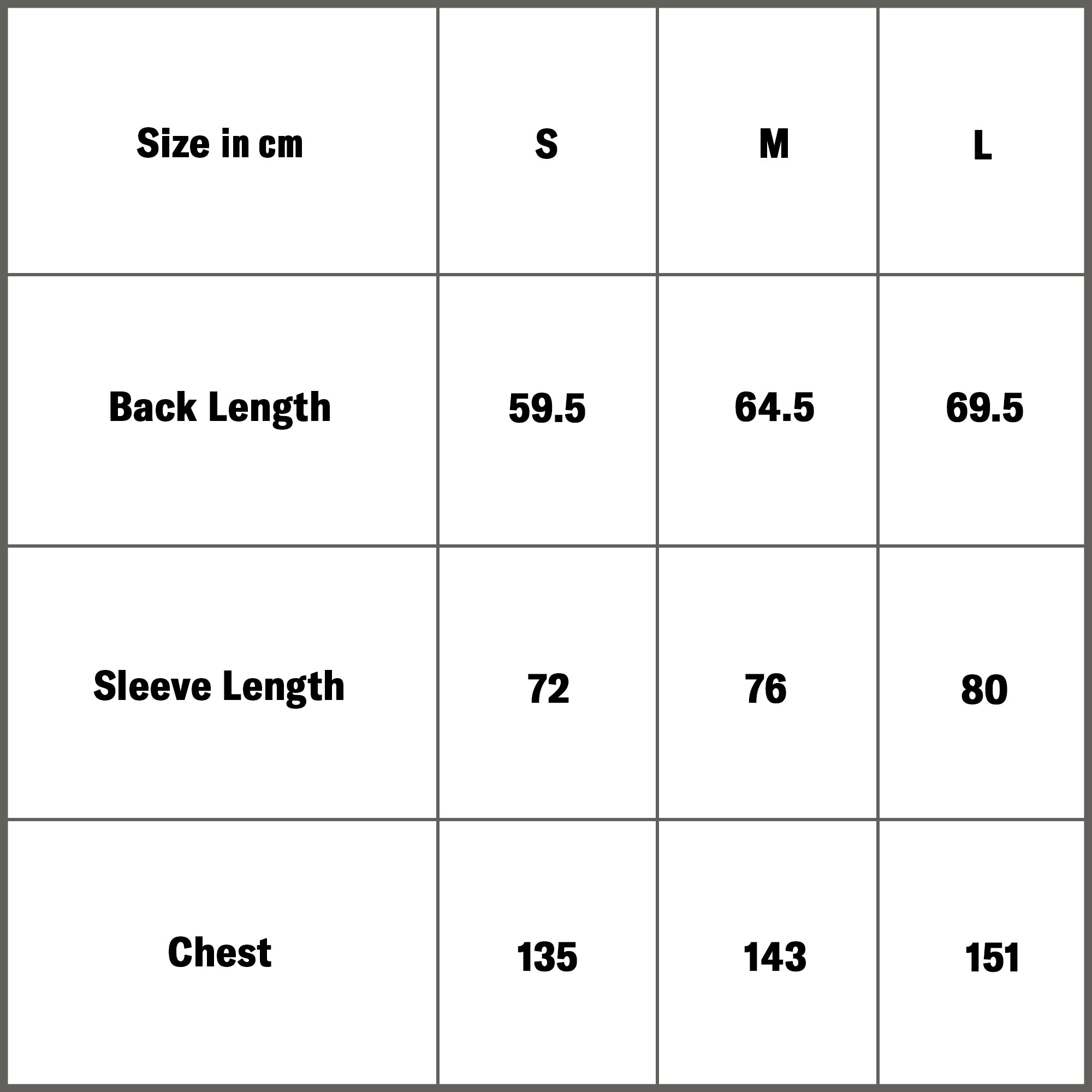 COATED TN1 HOODIE size guide