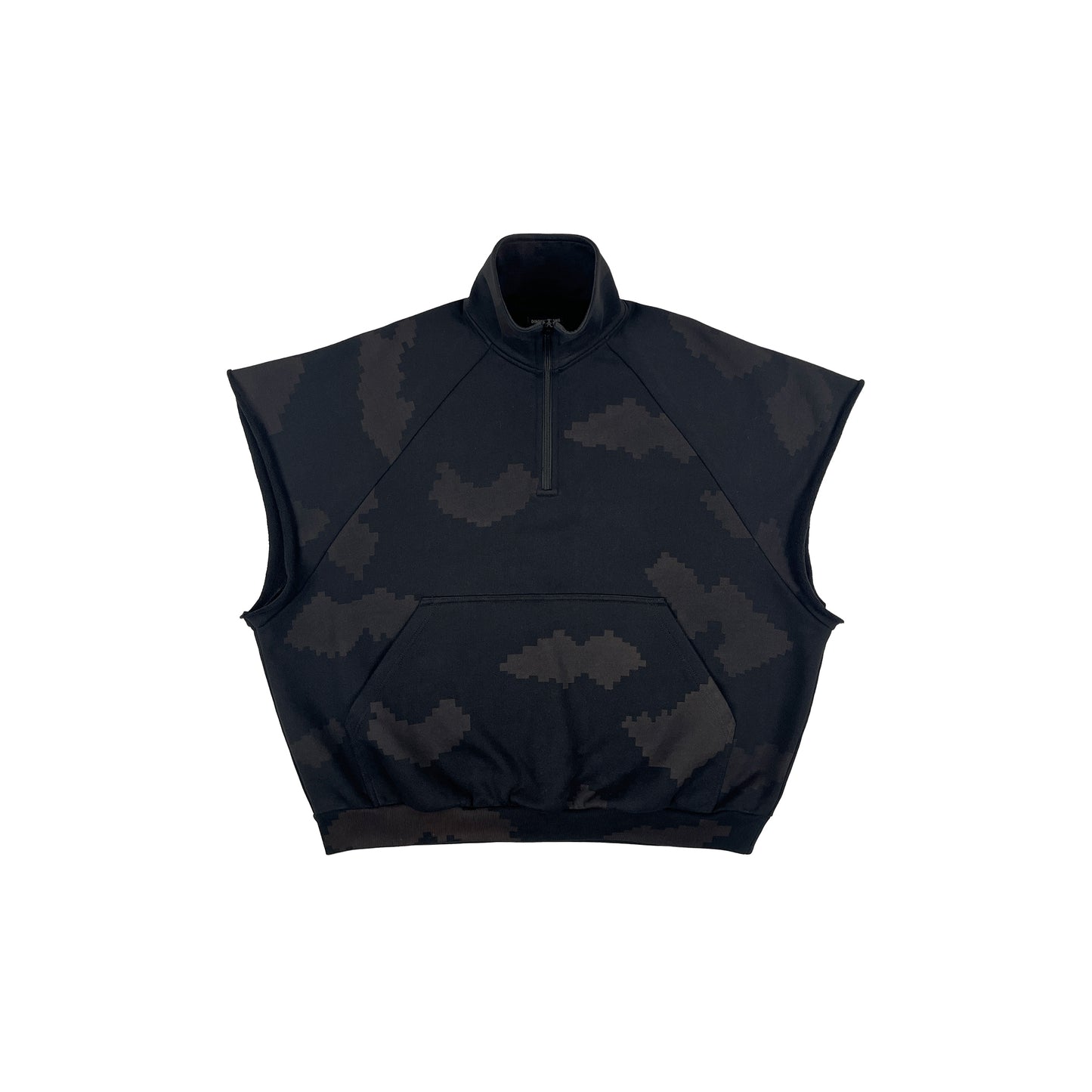 GRID CAMO SLEEVELESS ZIP SWEATSHIRT