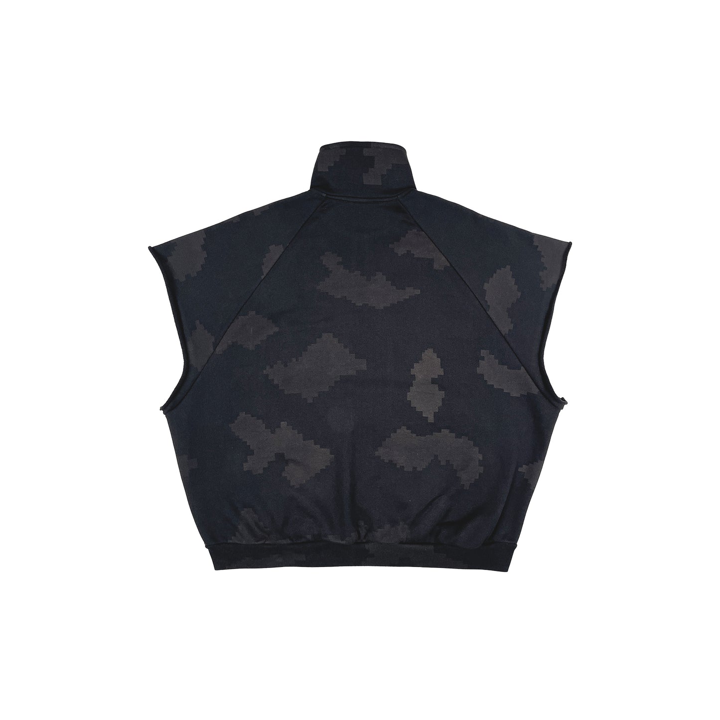 GRID CAMO SLEEVELESS ZIP SWEATSHIRT