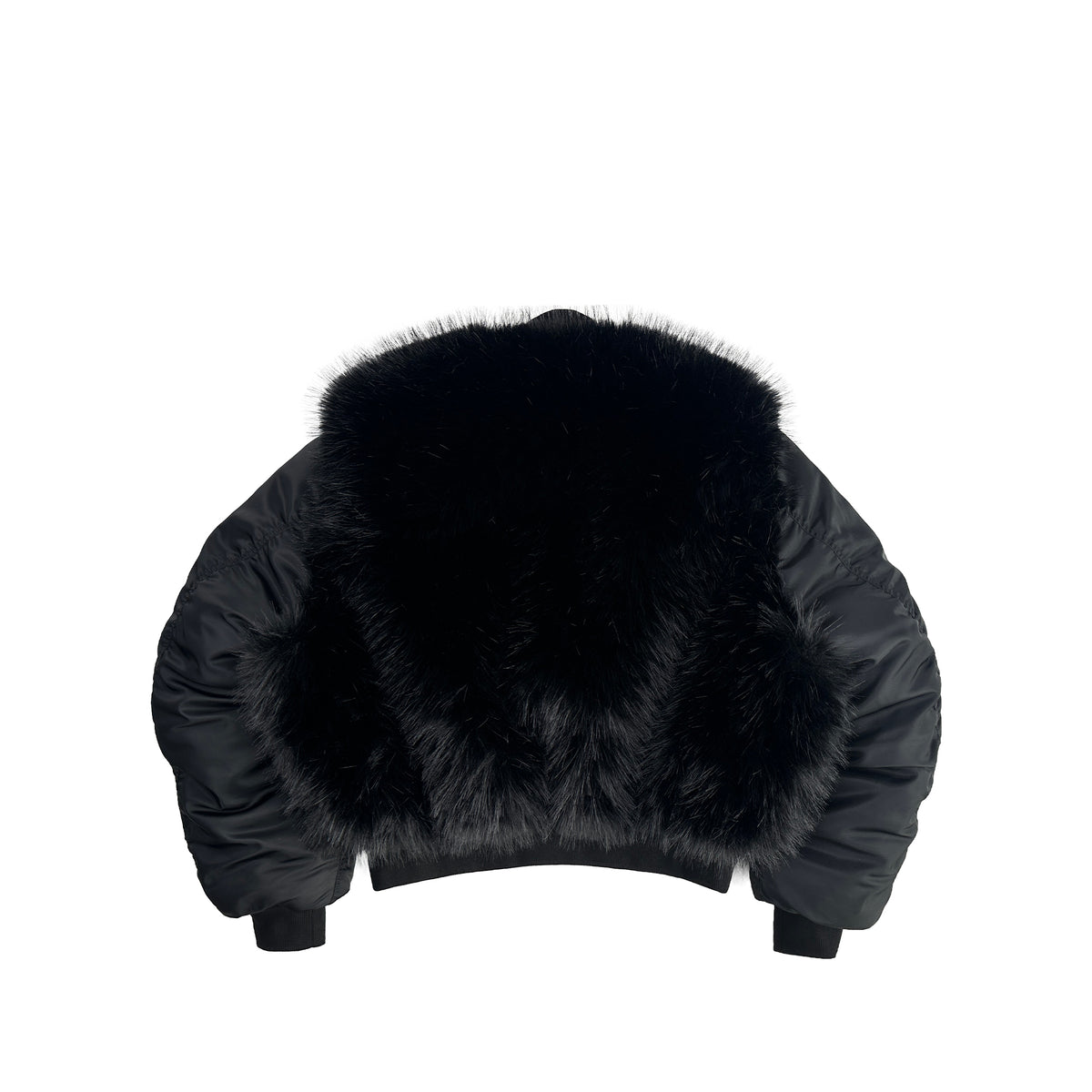 REVERSIBLE FAUX FUR BOMBER (BLACK)