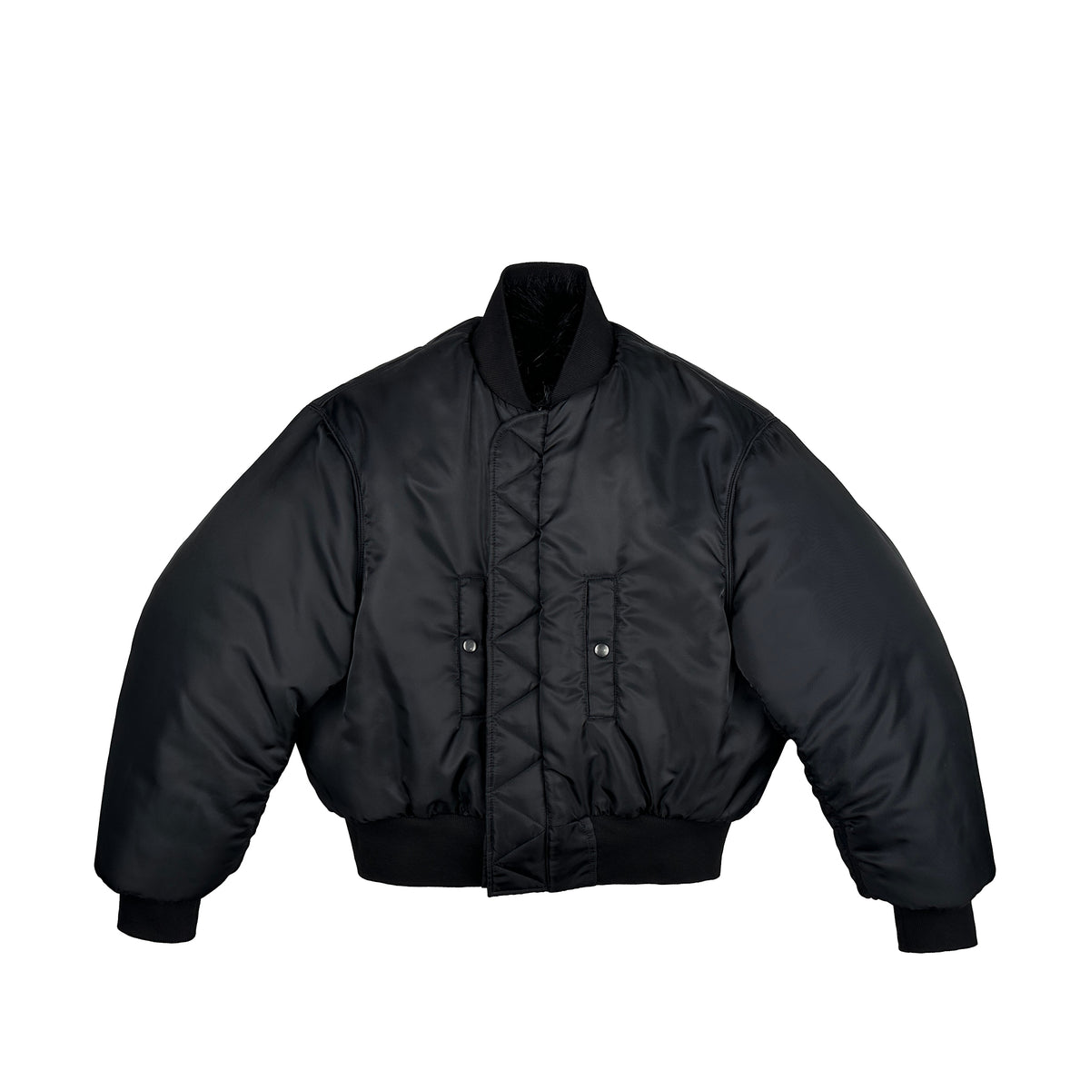 REVERSIBLE FAUX FUR BOMBER (BLACK)