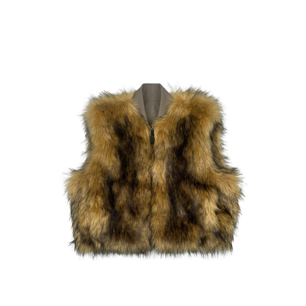 REVERSIBLE FAUX FUR GILET (COYOTE)