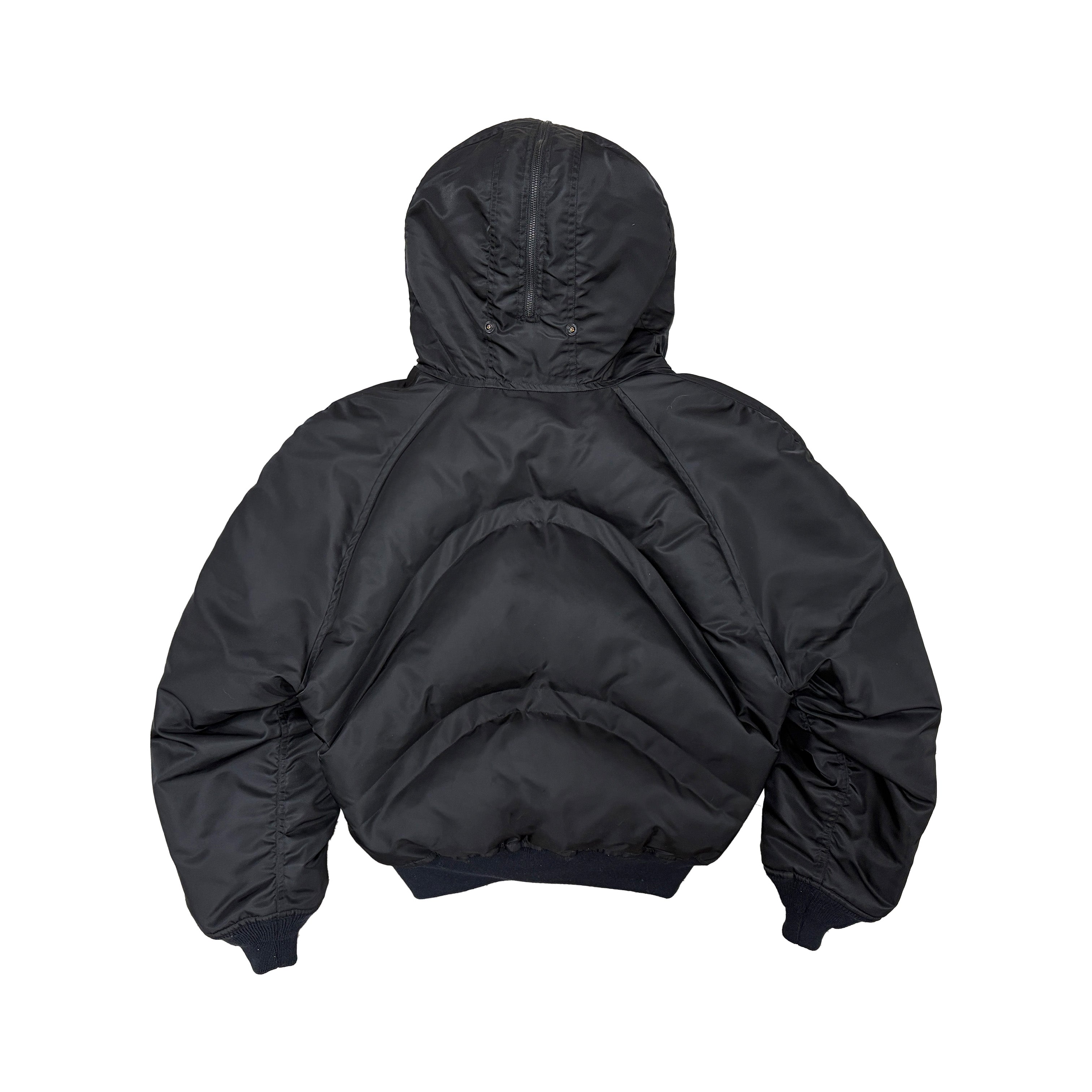 DEVOA フードジャケット　ボンバー　HOODED BOMBER JACKET HOODED BOMBER JACKET (BLACK) – DINGYUN ZHANG