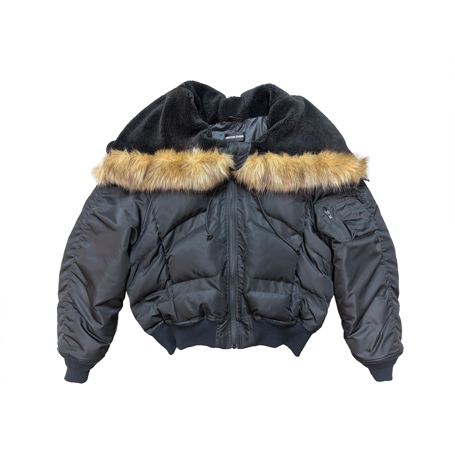 HOODED BOMBER JACKET (BLACK)