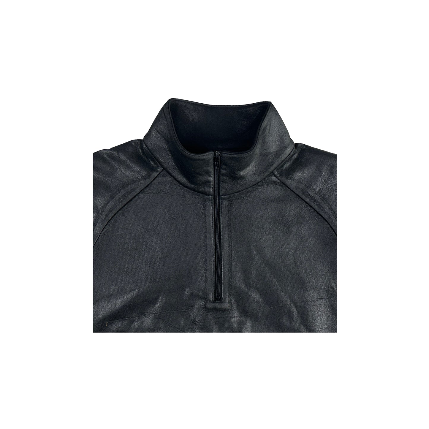 COATED ZIP NECK SWEATSHIRT (ONYX)
