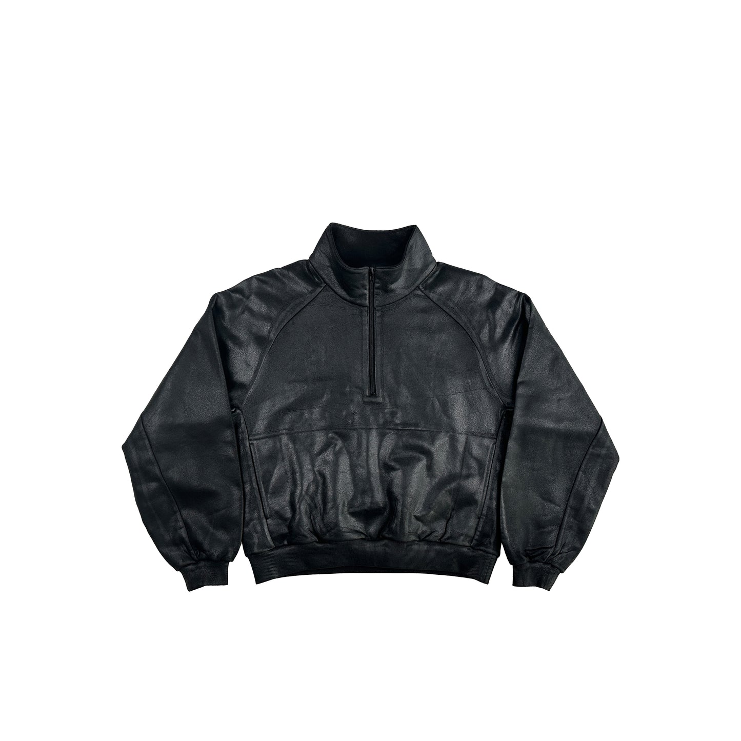 COATED ZIP NECK SWEATSHIRT (ONYX)