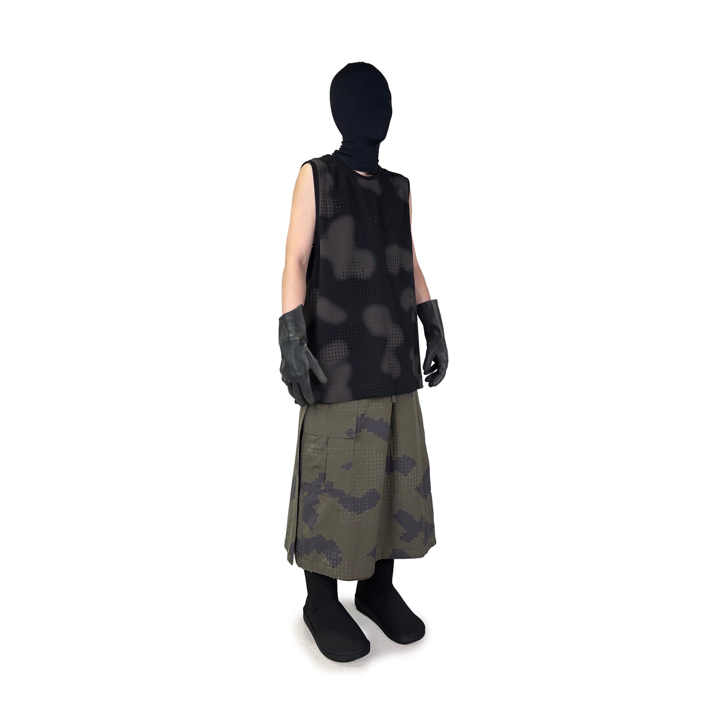 GRID CAMO OVERLAY SHORTS (ARMY GREEN)