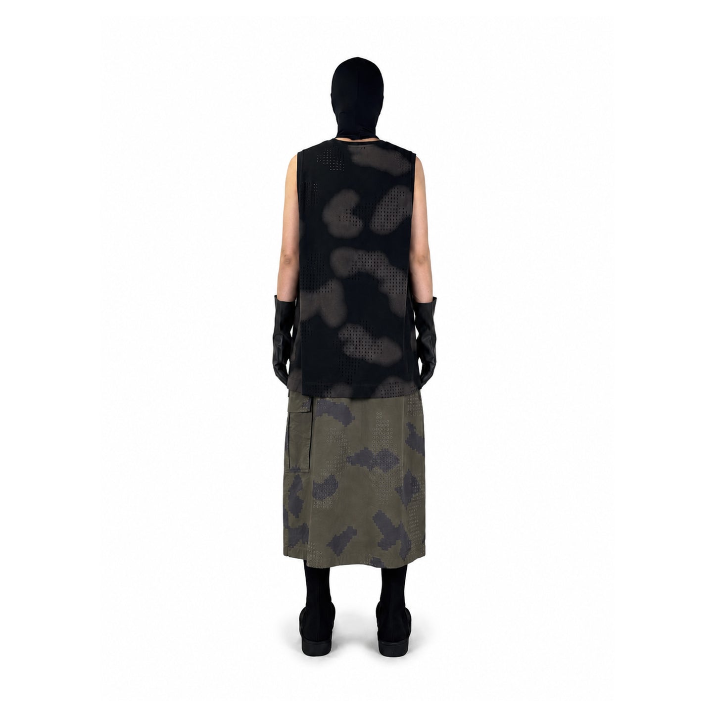 GRID CAMO OVERLAY SHORTS (ARMY GREEN)