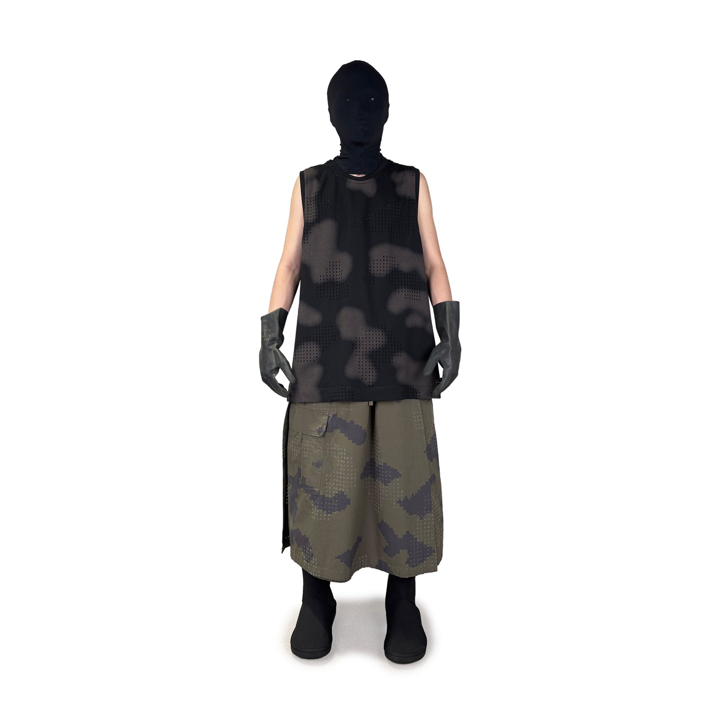 GRID CAMO OVERLAY SHORTS (ARMY GREEN)