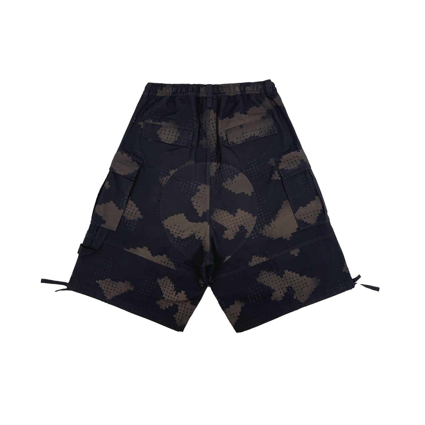 GRID CAMO CARGO SHORTS (BLACK)