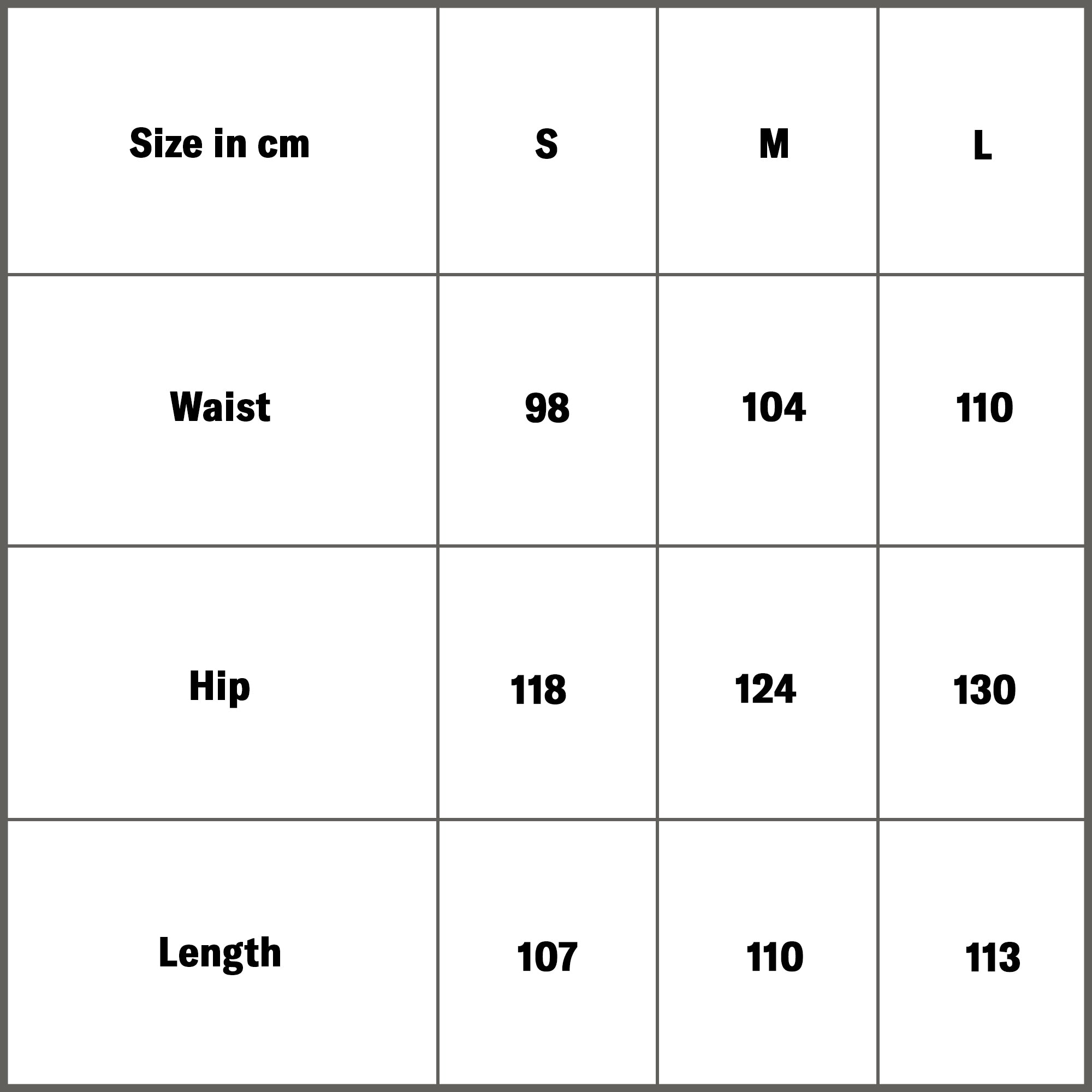 TACTICAL CARGO size guide
