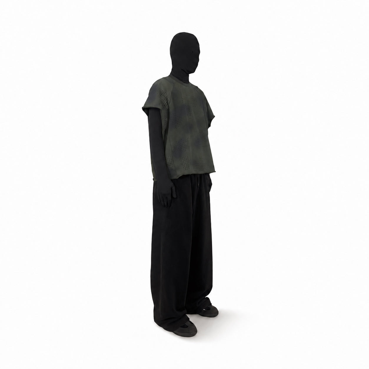 CAMO PANELLED SWEATSHIRT (ARMY GREEN)