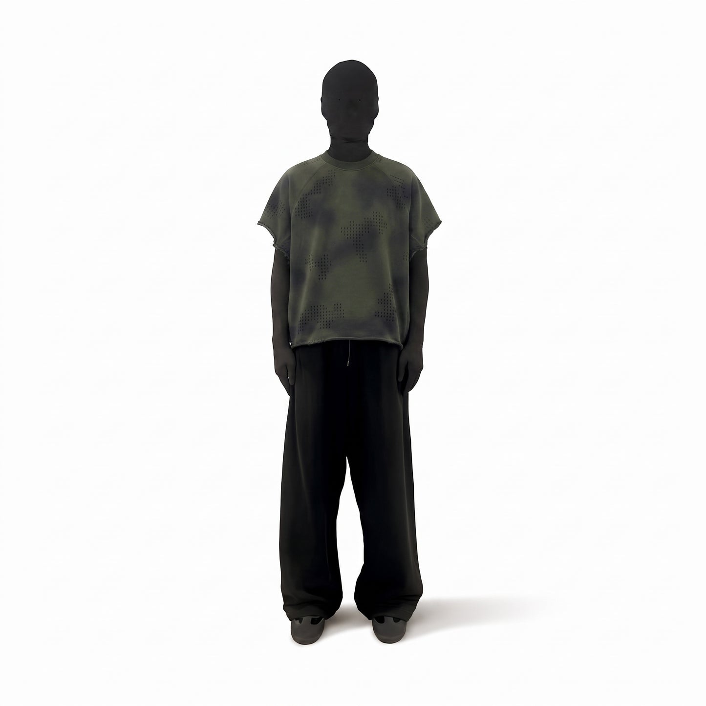 CAMO PANELLED SWEATSHIRT (ARMY GREEN)