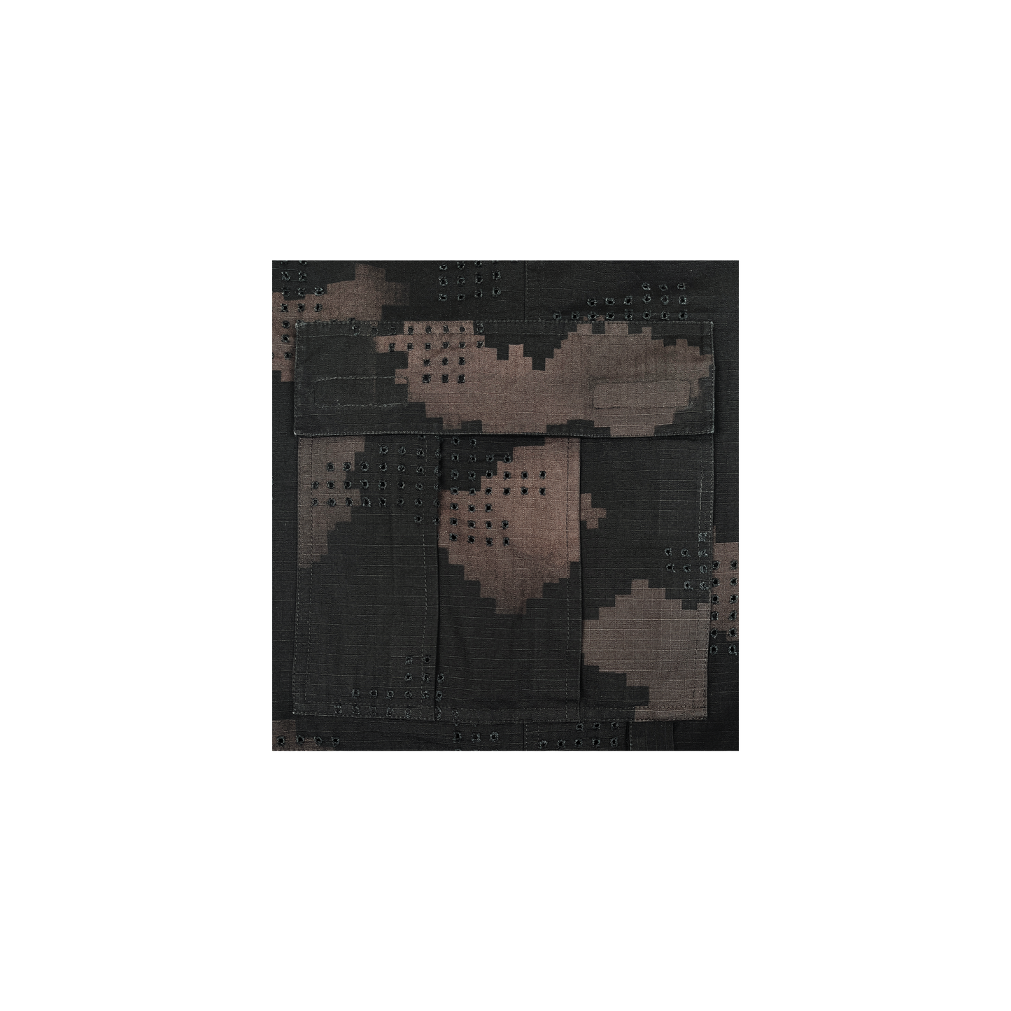 GRID CAMO CARGO SHORTS (BLACK)