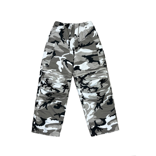 QUILTED CAMO TROUSERS