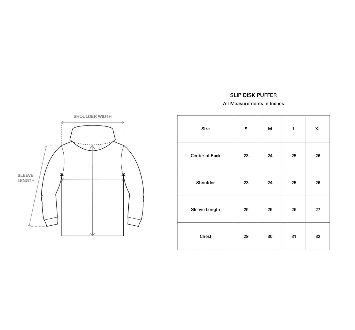 SLIP DISK PUFFER (RED) size guide