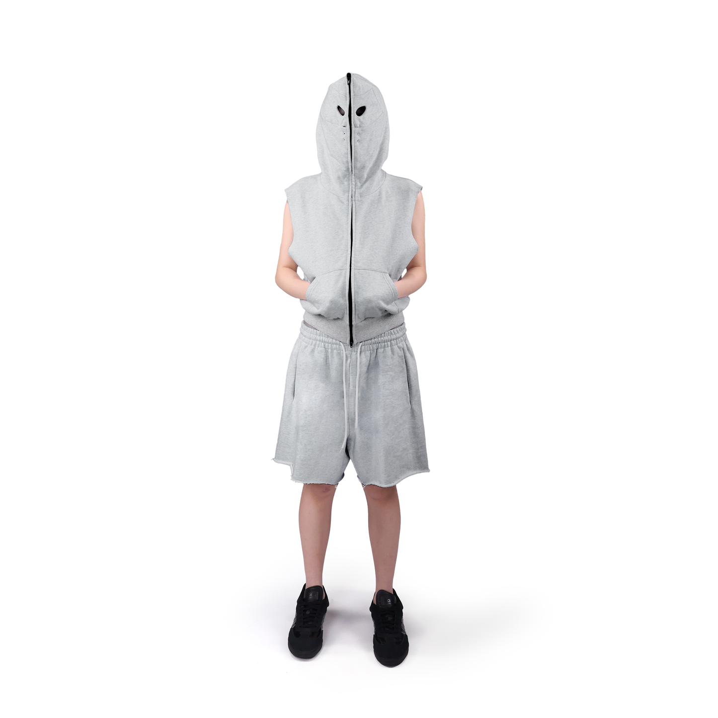 PLAIN SWEAT SHORTS (LIGHT GREY)