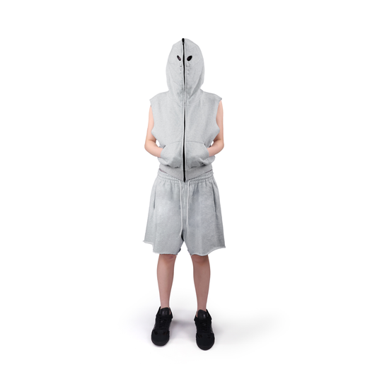 PLAIN SWEAT SHORTS (LIGHT GREY)