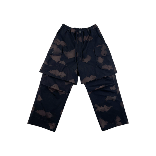GRID CAMO CARGO PANTS (BLACK)  PRE-ORDER