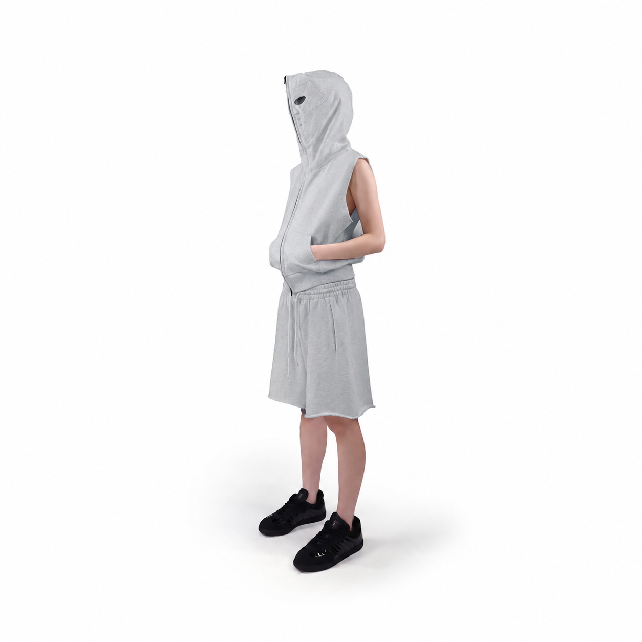 PLAIN SWEAT SHORTS (LIGHT GREY)