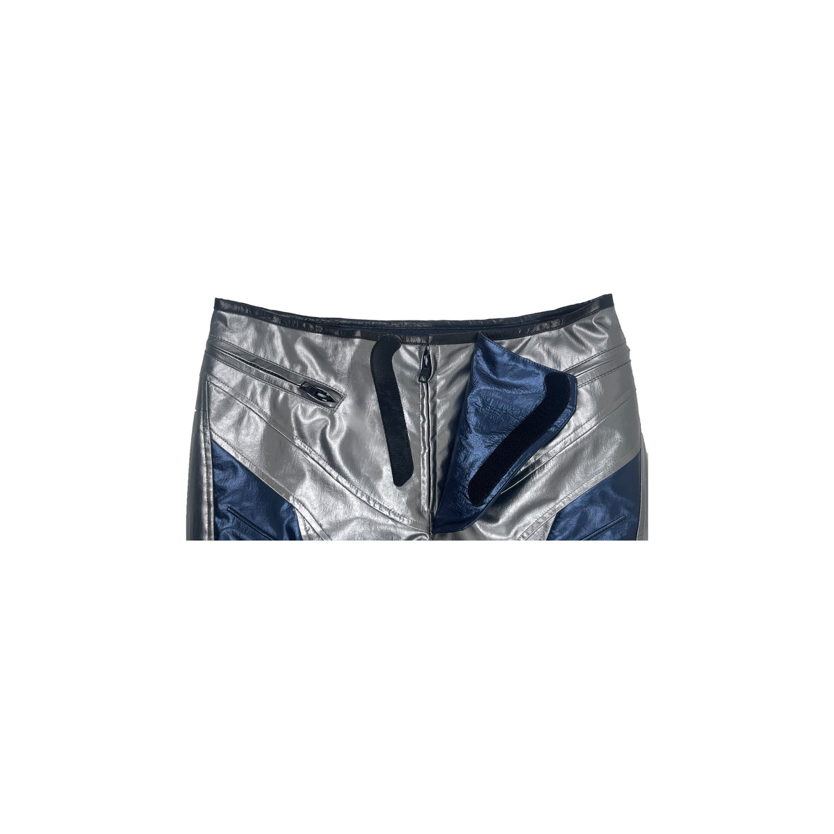 SCI-FI BIKER TROUSERS (SILVER BLUE)
