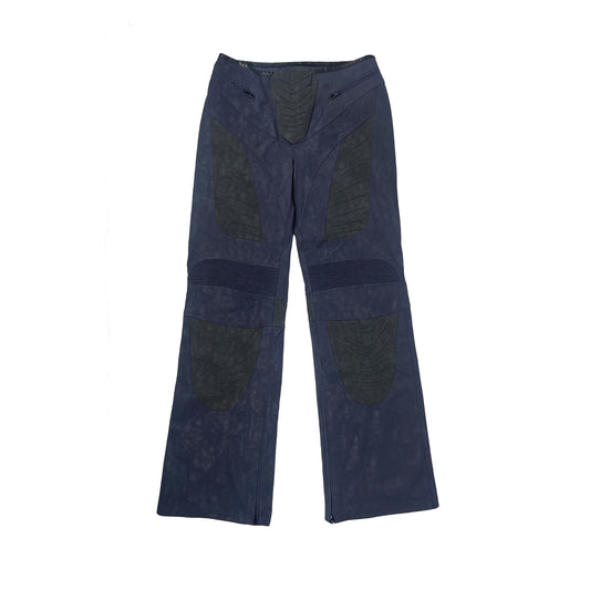 SCI-FI BIKER LEATHER TROUSERS (BLUE)