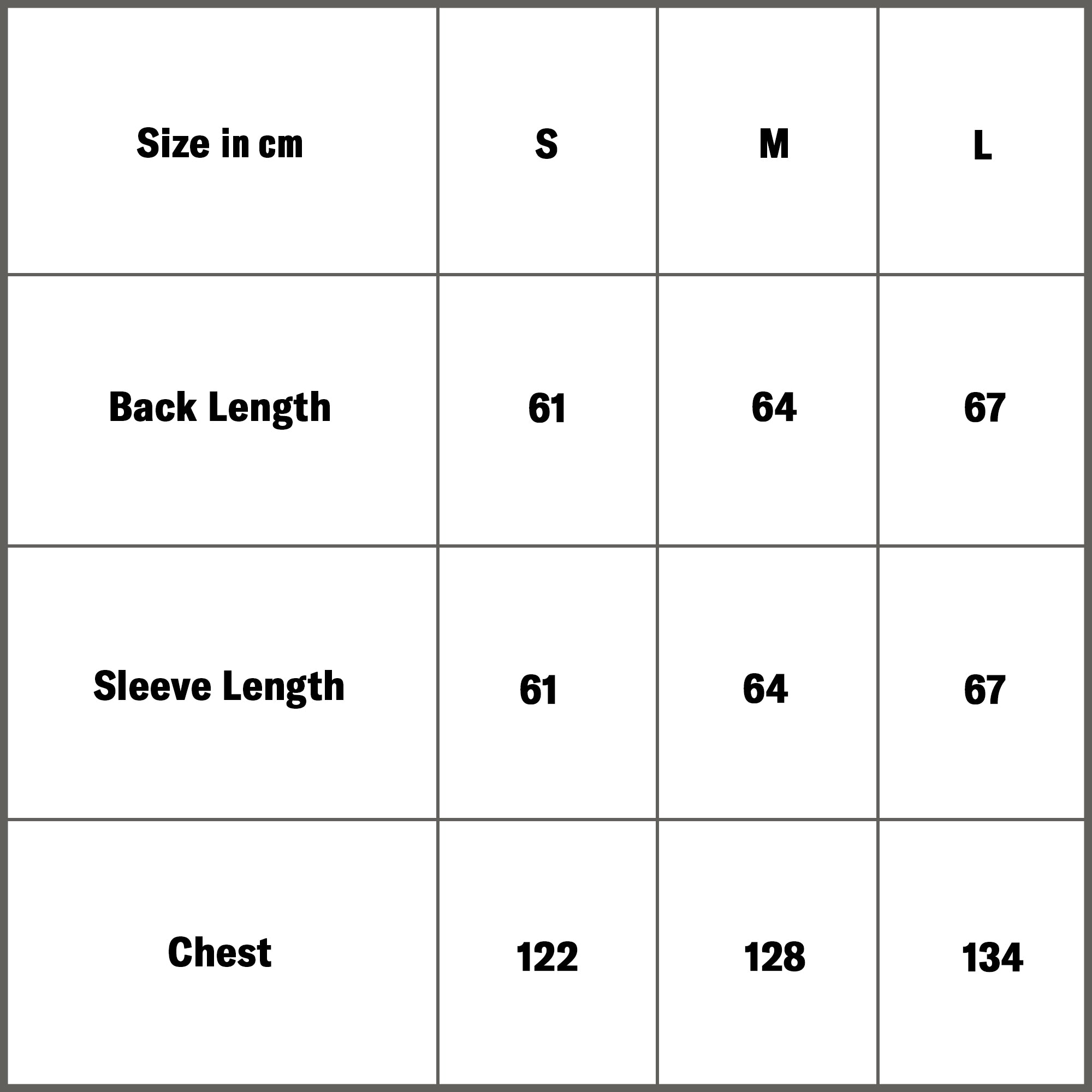 TN1 LIGHT PUFFER size guide