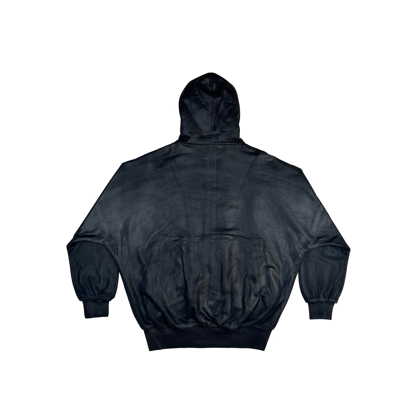 COATED ZIP-UP HOODIE (ONYX)