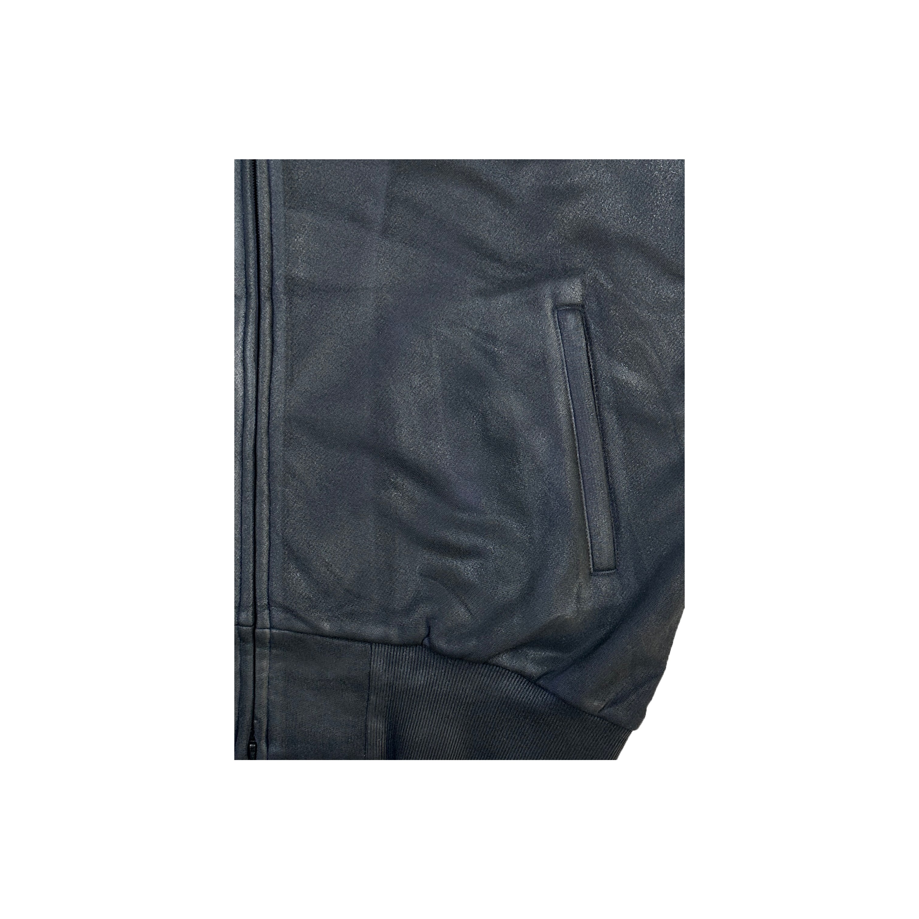 COATED ZIP-UP HOODIE (ONYX) – DINGYUN ZHANG