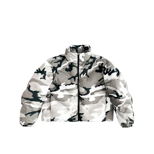 CROPPED PUFFER (SNOW CAMO)