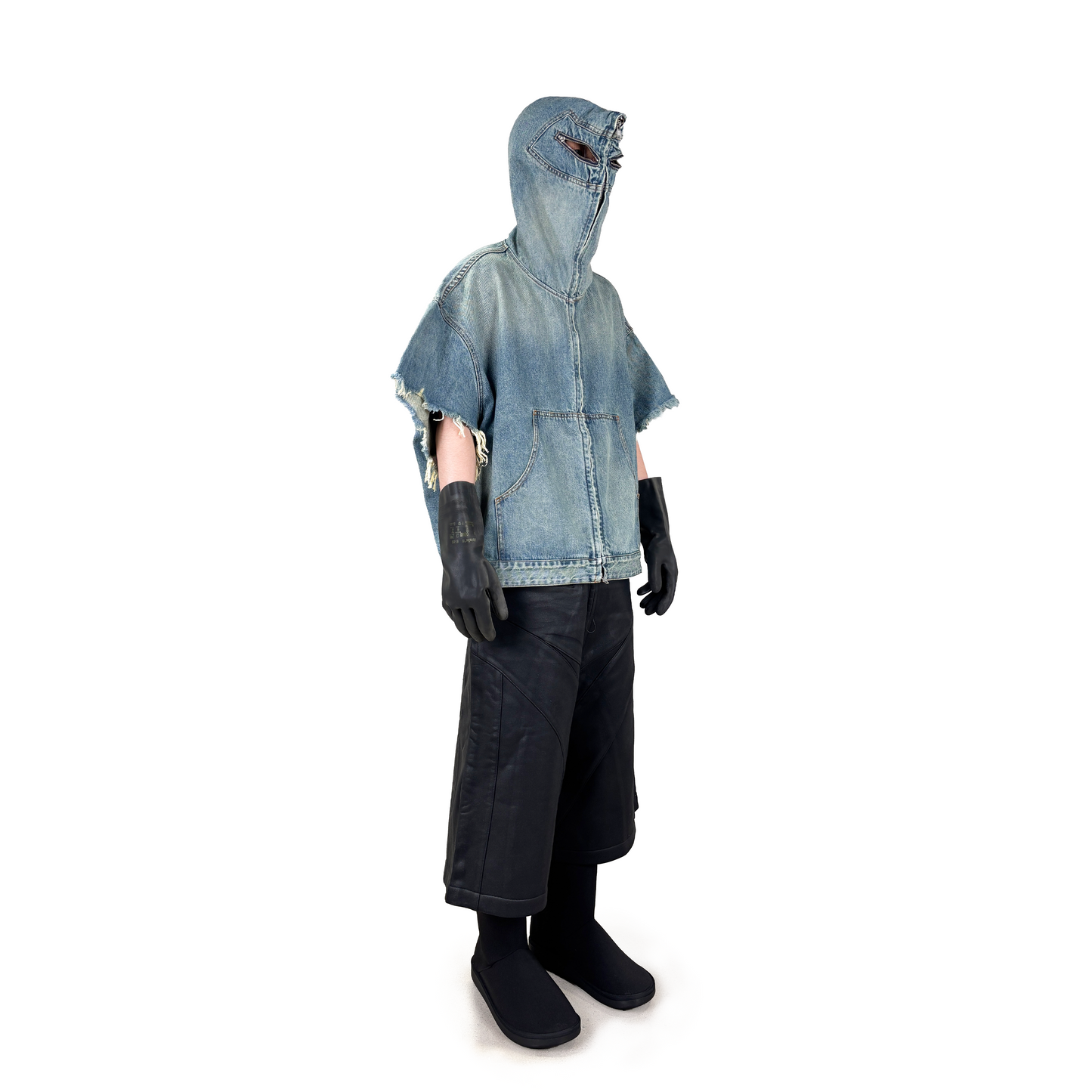 TN1 SLEEVELESS DENIM HOODIE