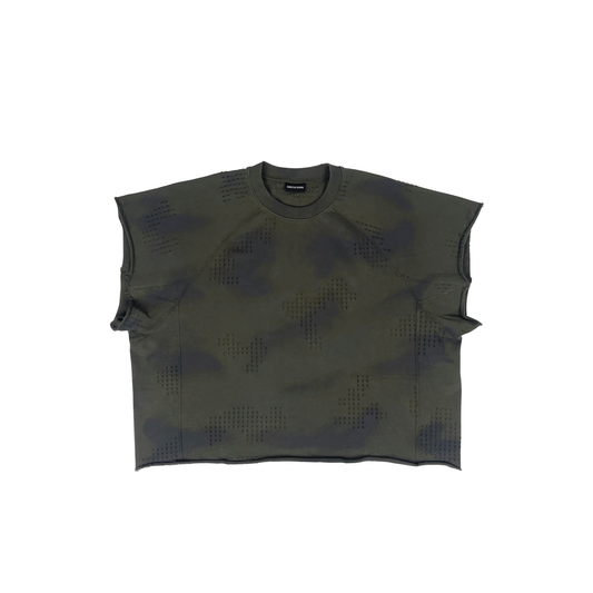 CAMO PANELLED SWEATSHIRT (ARMY GREEN)