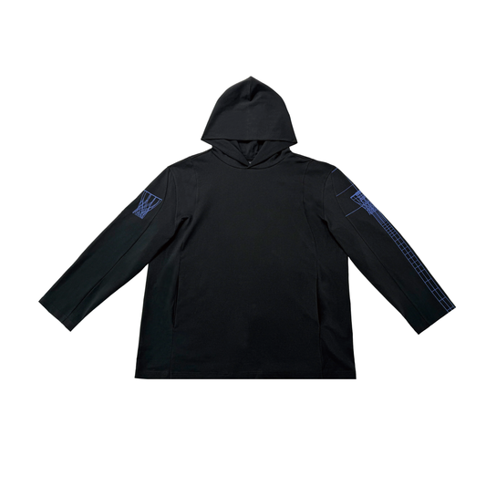 LONG SLEEVE HOODED T-SHIRT (BLACK)