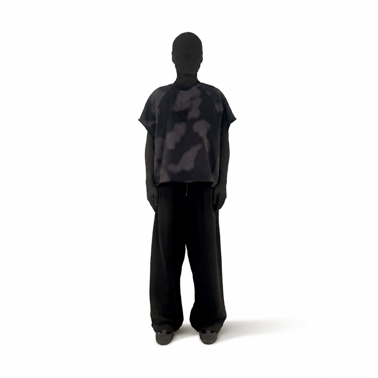 CAMO PANELLED SWEATSHIRT (BLACK)