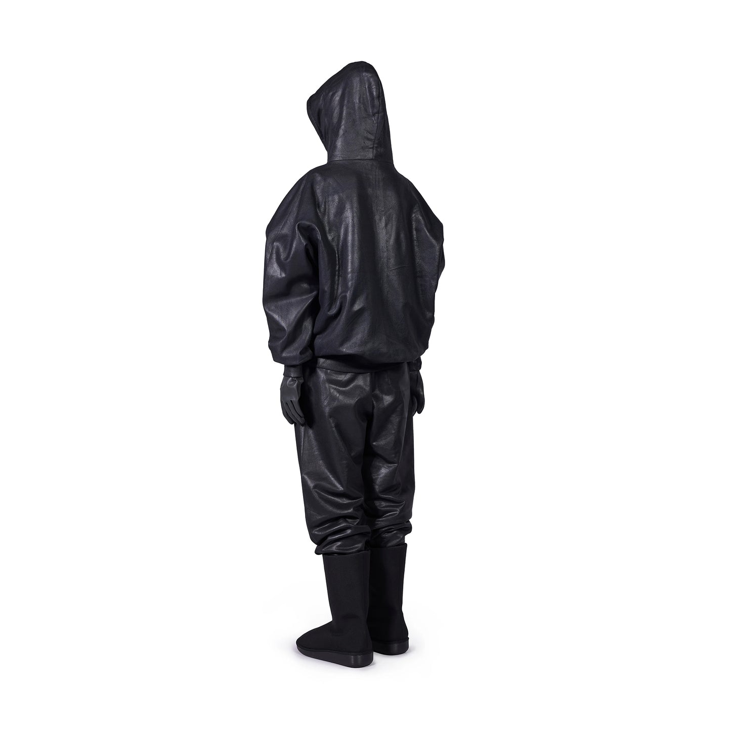 COATED ZIP-UP HOODIE (ONYX)