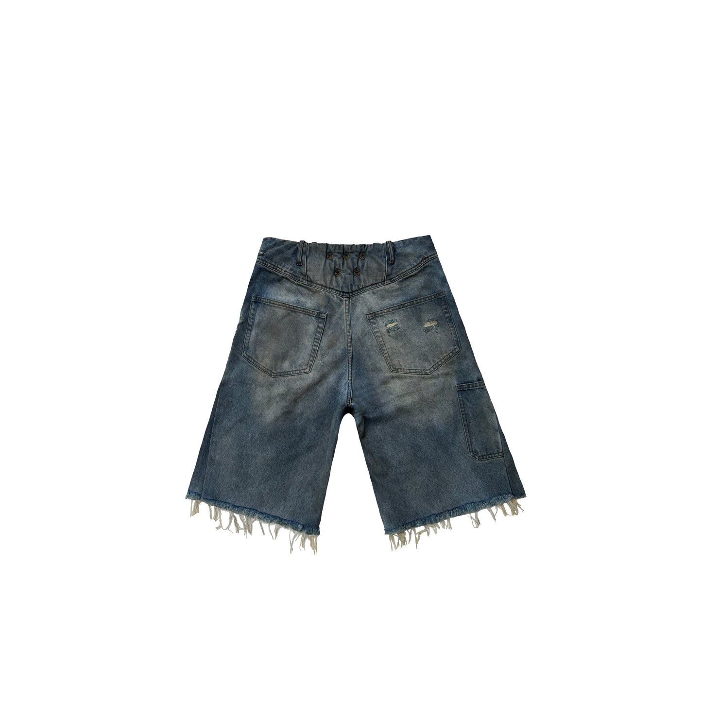 DISTRESSED DENIM SHORTS (BLUE)