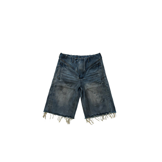 DISTRESSED DENIM SHORTS (BLUE)