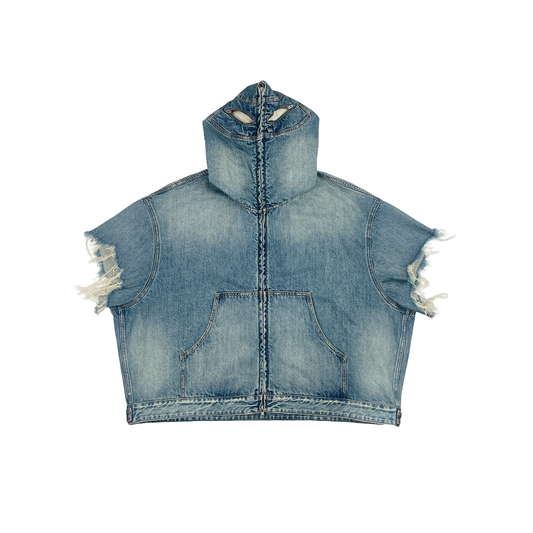 TN1 SLEEVELESS DENIM HOODIE